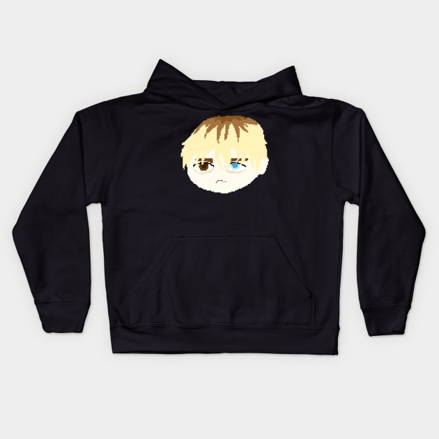 Seiji pixel art Kids Hoodie by kuraimochi